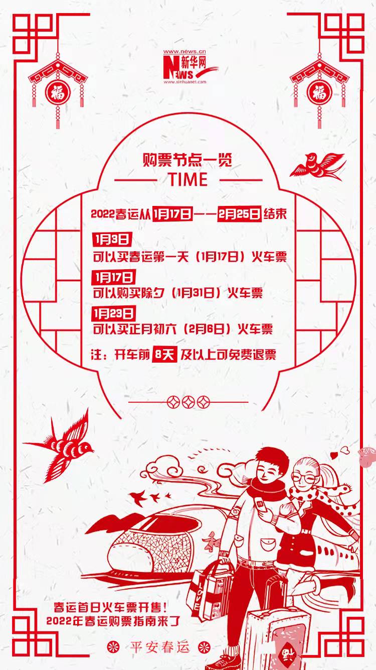 2022年春運(yùn)首日火車票開售！購(gòu)票指南來了