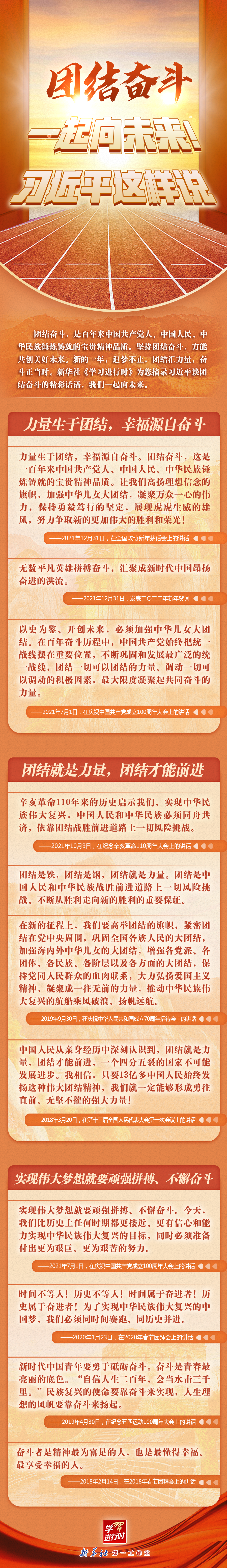 學(xué)習(xí)進(jìn)行時丨團(tuán)結(jié)奮斗，一起向未來！習(xí)近平這樣說