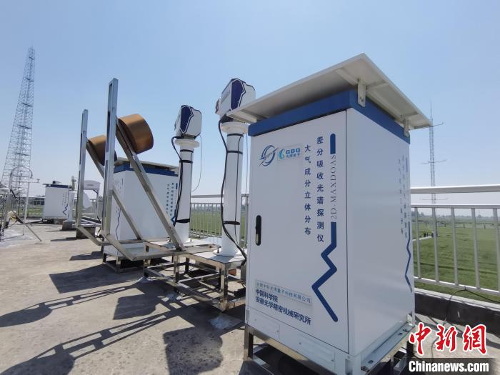 壽縣國家氣候觀象臺內(nèi)各種觀測設備?！侨?攝