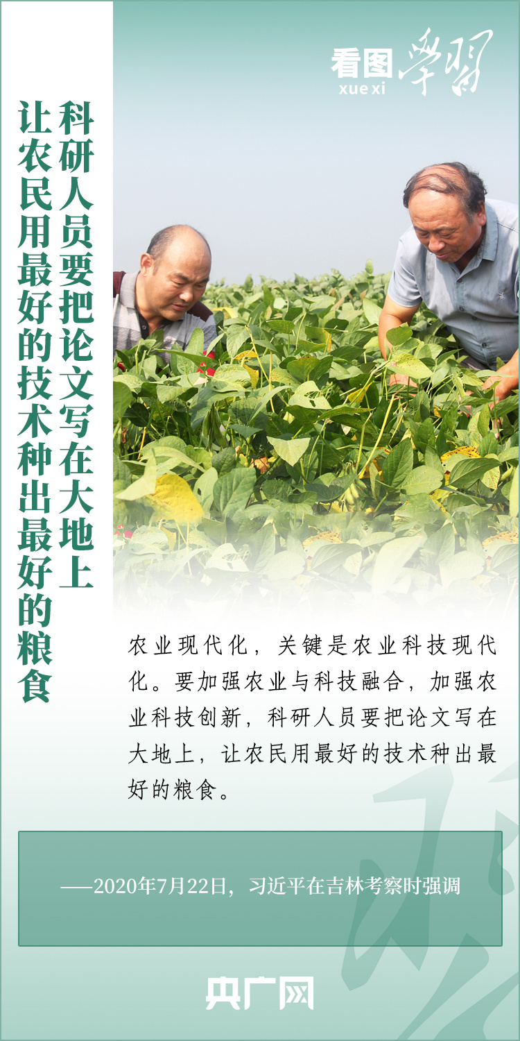 看圖學(xué)習(xí)丨推廣良田、良種、良法、良機(jī) 給農(nóng)業(yè)現(xiàn)代化插上科技的翅膀