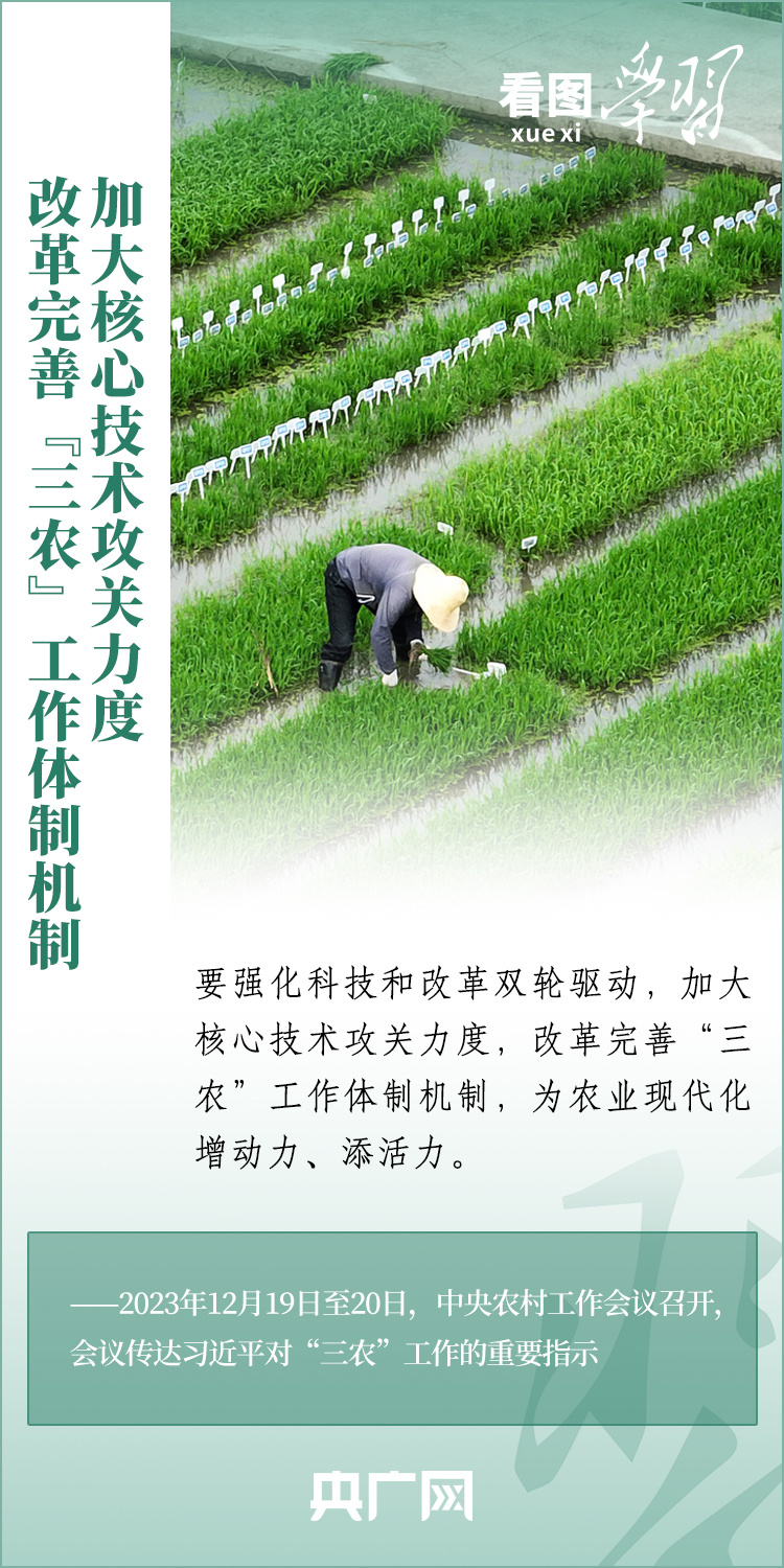 看圖學(xué)習(xí)丨推廣良田、良種、良法、良機(jī) 給農(nóng)業(yè)現(xiàn)代化插上科技的翅膀