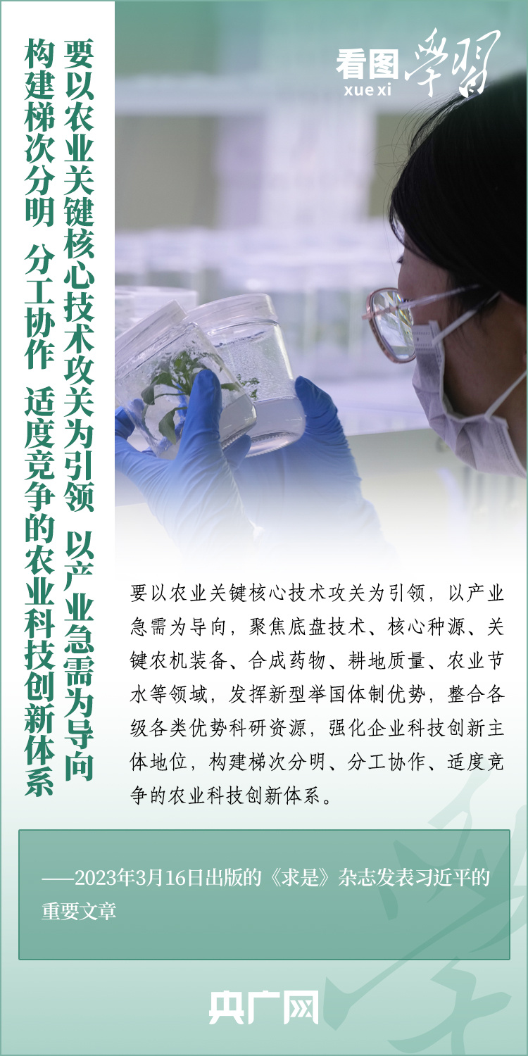 看圖學(xué)習(xí)丨推廣良田、良種、良法、良機(jī) 給農(nóng)業(yè)現(xiàn)代化插上科技的翅膀