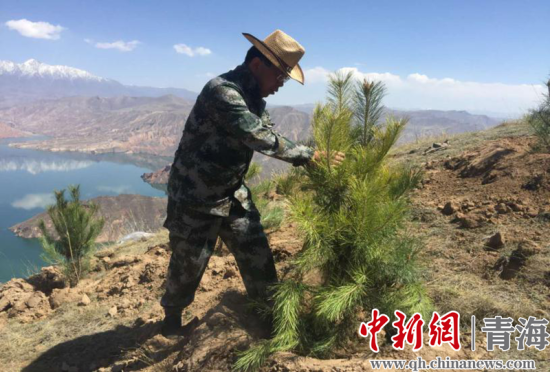 圖為尖扎干部職工生態(tài)建設(shè)和環(huán)境保護(hù)現(xiàn)場。尖宣 供圖