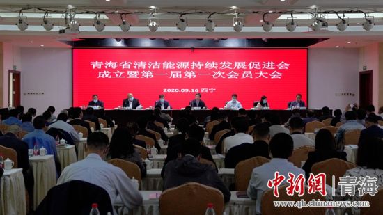 圖為青海省清潔能源持續(xù)發(fā)展促進(jìn)會成立大會現(xiàn)場。王國棟攝