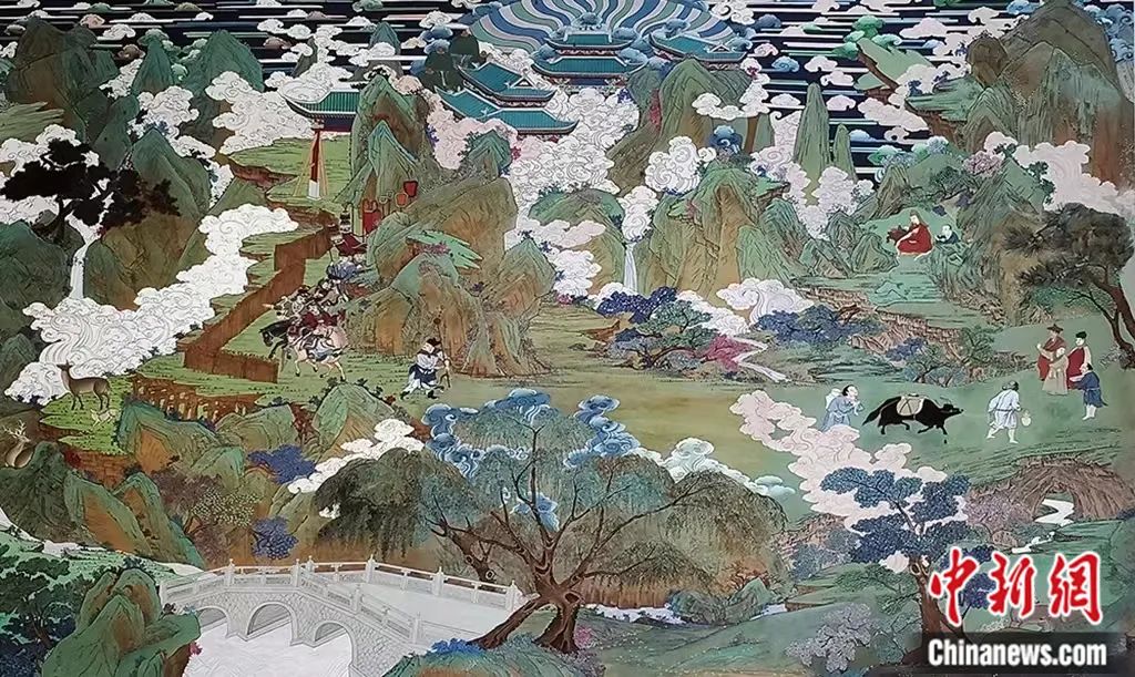 臨摹、補(bǔ)繪的青海瞿曇寺壁畫。受訪者 供圖