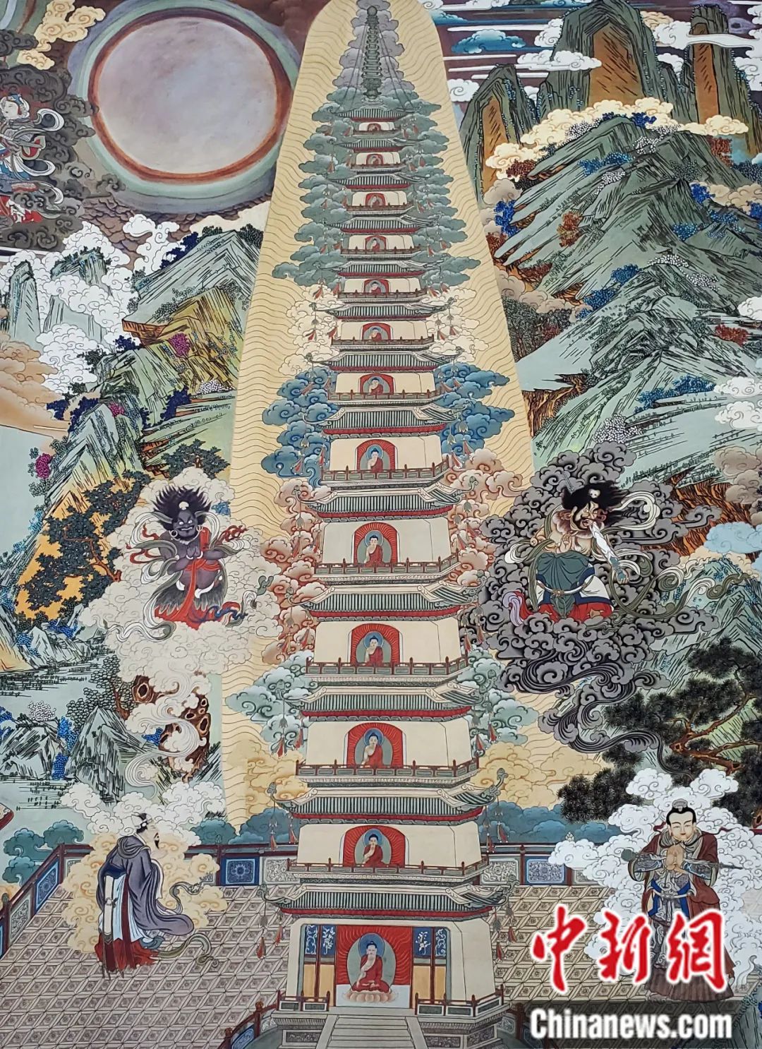臨摹、補(bǔ)繪的青海瞿曇寺壁畫。受訪者 供圖