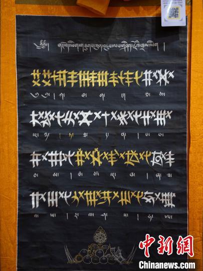 《象雄藏文書(shū)法唐卡大集》多以象雄時(shí)期的列磚體、稞體、烏金體等藏文字體書(shū)寫(xiě)而成?！〗w波 攝