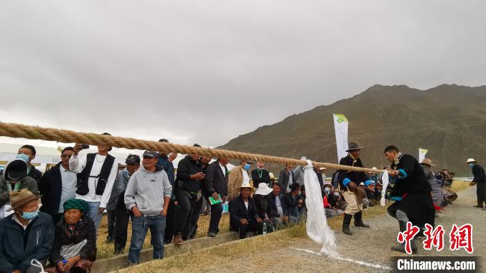 圖為當(dāng)日進行的農(nóng)事趣味運動會?！垈?攝